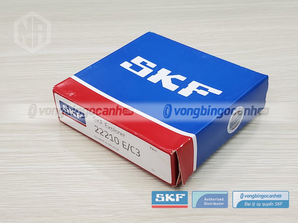 Vòng bi SKF 22210 E/C3 chính hãng, phân phối bởi Vòng bi Ngọc Anh - Đại lý uỷ quyền SKF.