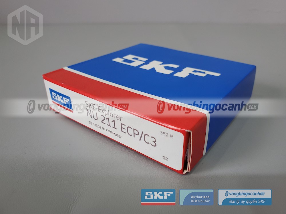 Vòng bi SKF NU 211 ECP/C3 chính hãng, phân phối bởi Vòng bi Ngọc Anh - Đại lý uỷ quyền SKF.