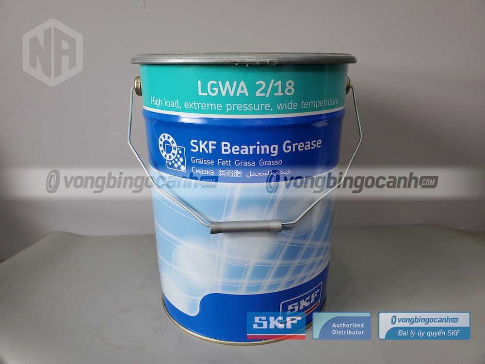Mỡ SKF LGWA 2/18 được đóng hộp theo trọng lượng 18kg trong hộp bằng kim loại.