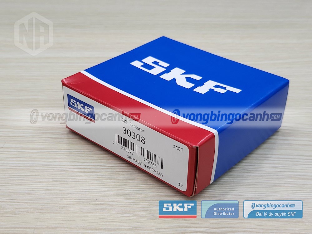 Vòng bi SKF 30308 chính hãng, phân phối bởi Vòng bi Ngọc Anh - Đại lý uỷ quyền SKF.