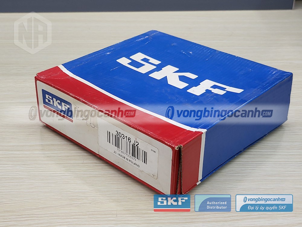 Vòng bi SKF 30316 J2 chính hãng, phân phối bởi Vòng bi Ngọc Anh - Đại lý uỷ quyền SKF.