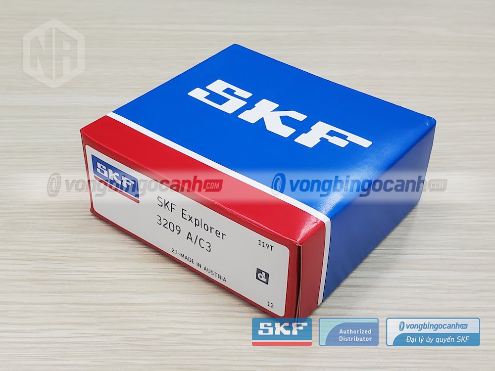 Vòng bi SKF Vòng bi 3209 A/C3 chính hãng, phân phối bởi Vòng bi Ngọc Anh - Đại lý uỷ quyền SKF.
