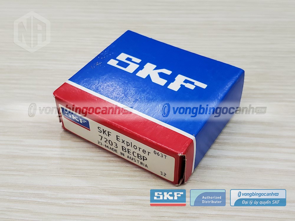 Vòng bi SKF 7203 chính hãng, phân phối bởi Vòng bi Ngọc Anh - Đại lý uỷ quyền SKF.
