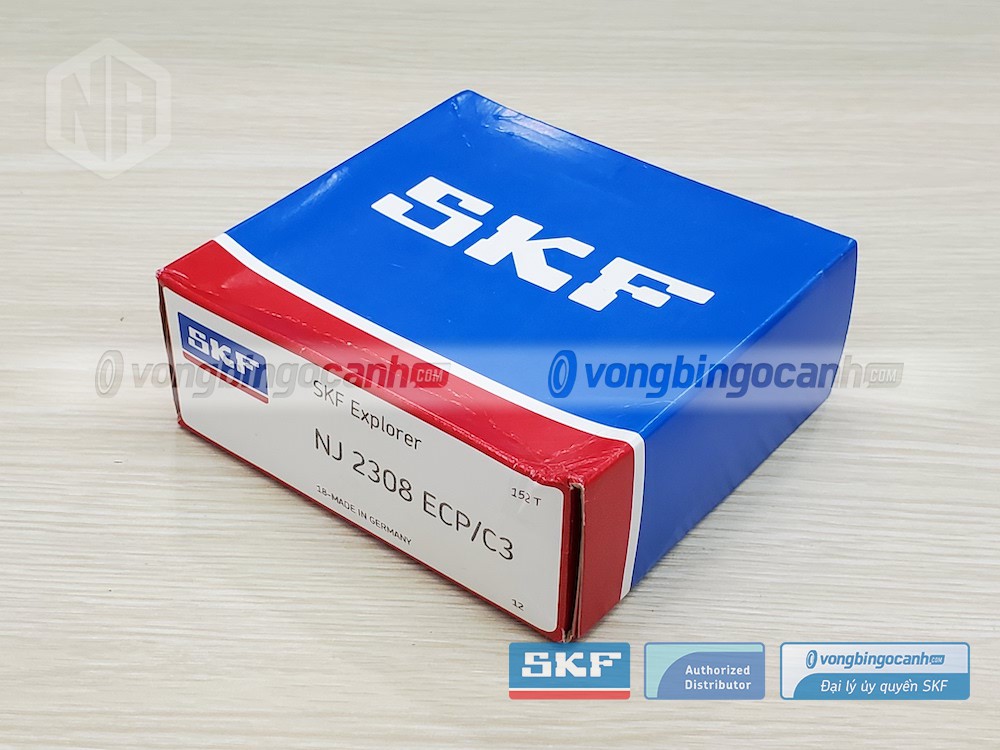 Vòng bi SKF NJ 2308 ECP/C3 chính hãng, phân phối bởi Vòng bi Ngọc Anh - Đại lý uỷ quyền SKF.