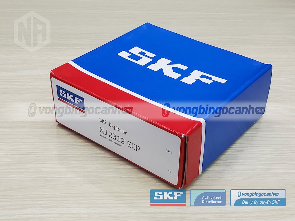 Vòng bi SKF NJ 2312 ECP chính hãng, phân phối bởi Vòng bi Ngọc Anh - Đại lý uỷ quyền SKF.