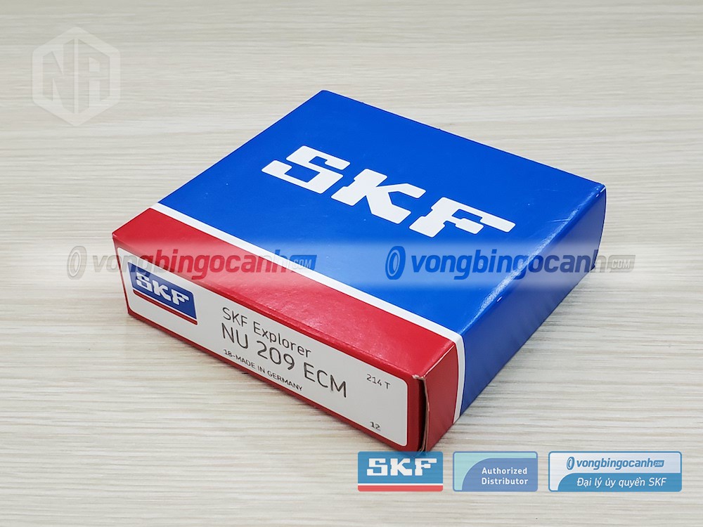 Vòng bi SKF NU 209 ECM chính hãng, phân phối bởi Vòng bi Ngọc Anh - Đại lý uỷ quyền SKF.