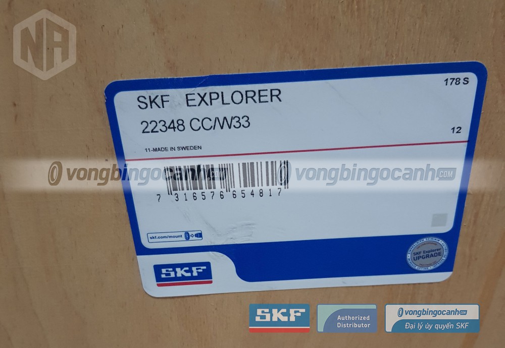 Vòng bi SKF 22348 CC/W33 chính hãng, phân phối bởi Vòng bi Ngọc Anh - Đại lý uỷ quyền SKF.