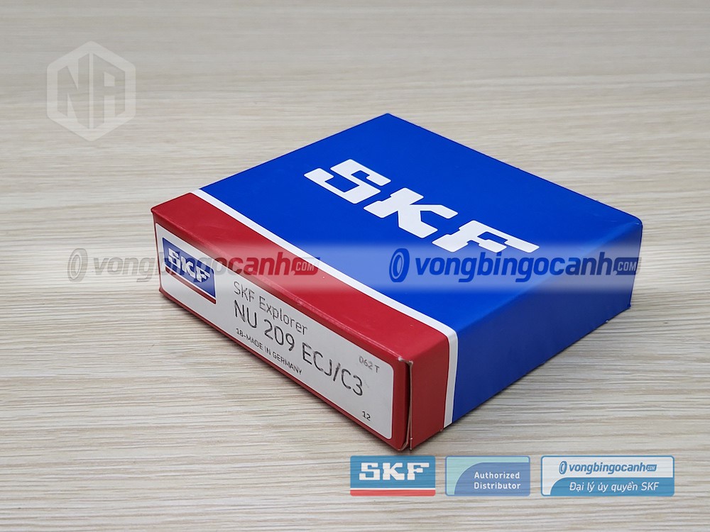 Vòng bi SKF NU 209 ECJ/C3 chính hãng, phân phối bởi Vòng bi Ngọc Anh - Đại lý uỷ quyền SKF.