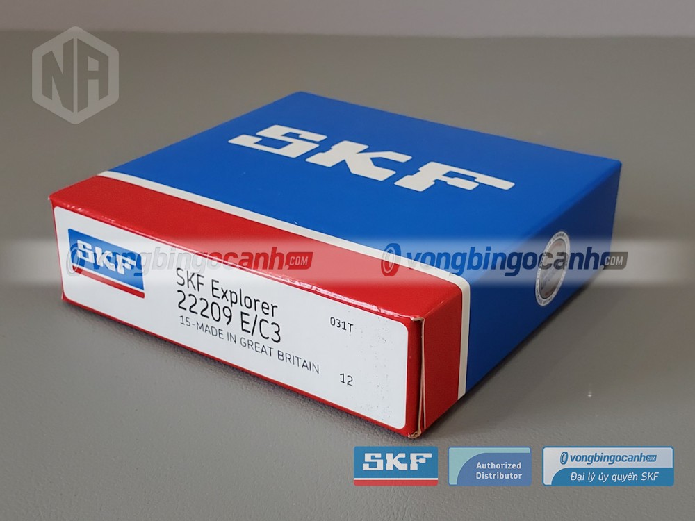 Vòng bi SKF 22209 E/C3 chính hãng, phân phối bởi Vòng bi Ngọc Anh - Đại lý uỷ quyền SKF. 