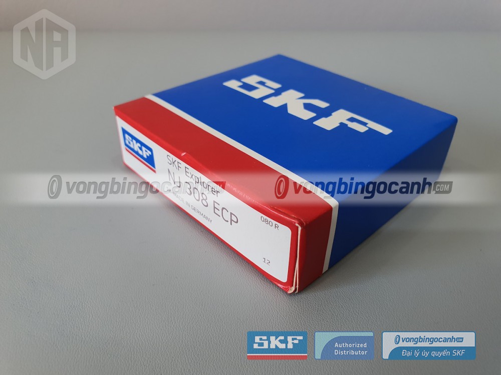 Vòng bi SKF NJ 308 ECP chính hãng, phân phối bởi Vòng bi Ngọc Anh - Đại lý uỷ quyền SKF.