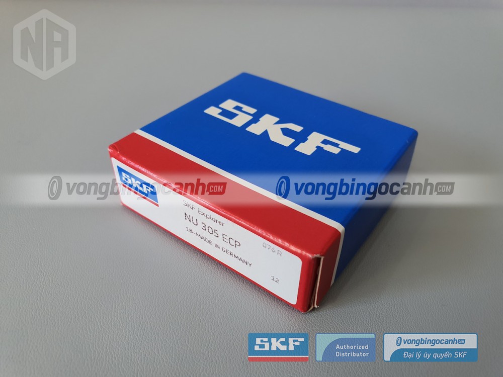 Vòng bi SKF NU 305 ECP chính hãng, phân phối bởi Vòng bi Ngọc Anh - Đại lý uỷ quyền SKF.
