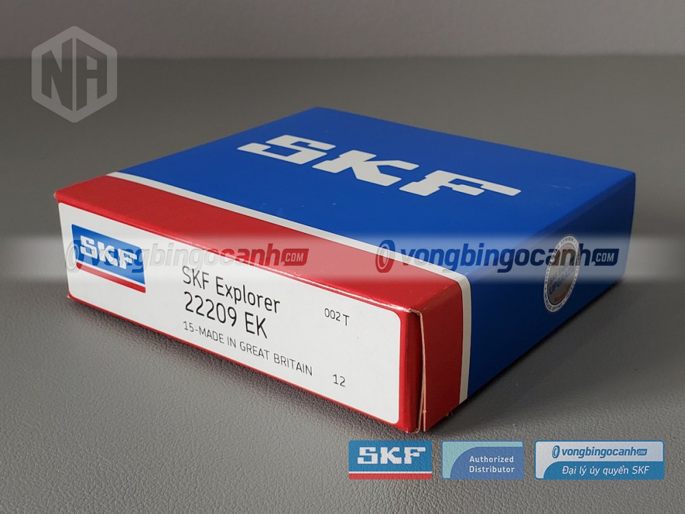 Vòng bi SKF 22209 EK chính hãng, phân phối bởi Vòng bi Ngọc Anh - Đại lý uỷ quyền SKF. 