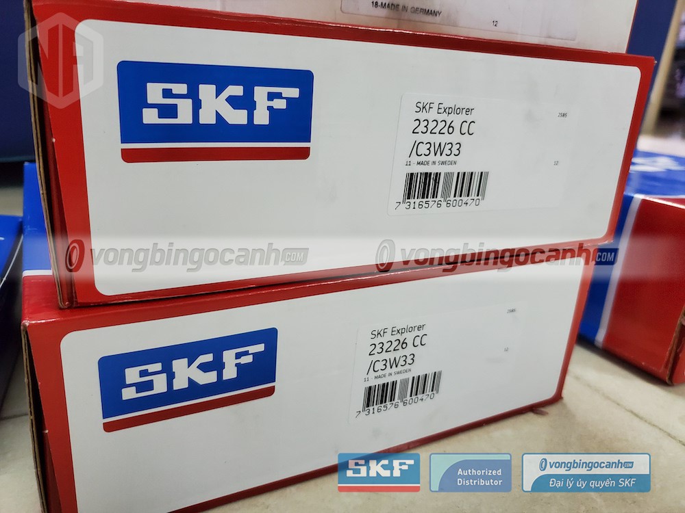 Vòng bi SKF 23226 CC/C3W33 chính hãng, phân phối bởi Vòng bi Ngọc Anh - Đại lý uỷ quyền SKF. 