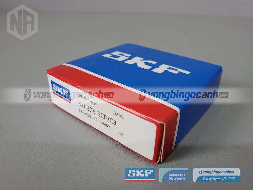 Vòng bi SKF NU 206 ECP/C3 chính hãng, phân phối bởi Vòng bi Ngọc Anh - Đại lý uỷ quyền SKF.