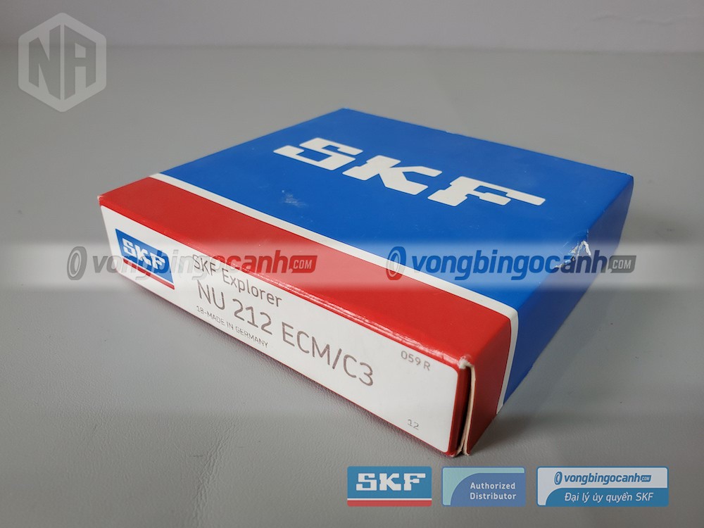 Vòng bi SKF NU 212 ECM/C3 chính hãng, phân phối bởi Vòng bi Ngọc Anh - Đại lý uỷ quyền SKF.