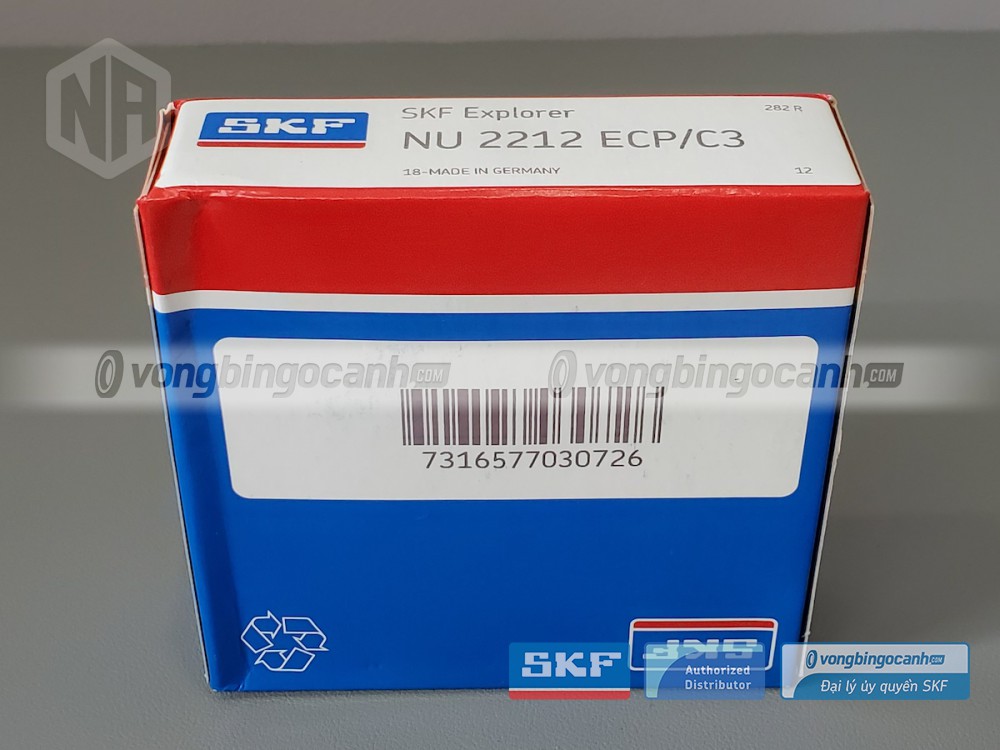 Vòng bi SKF NU 2212 ECP/C3 chính hãng, phân phối bởi Vòng bi Ngọc Anh - Đại lý uỷ quyền SKF.