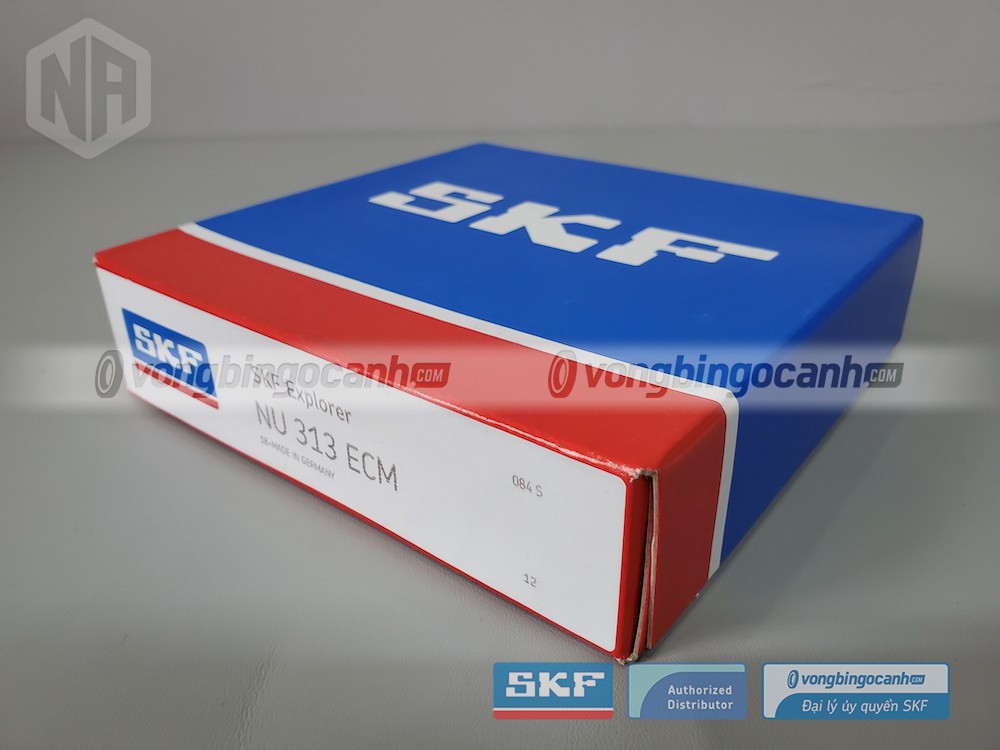 Vòng bi SKF NU 313 ECM chính hãng, phân phối bởi Vòng bi Ngọc Anh - Đại lý uỷ quyền SKF.